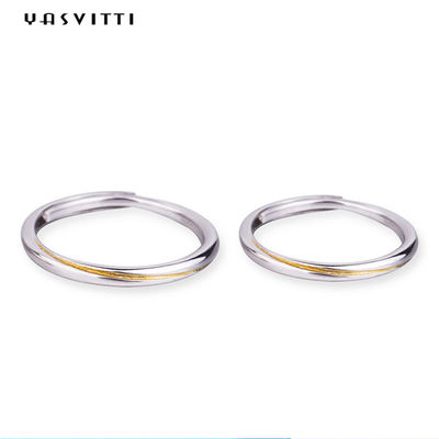 0.21cm 0.07oz Mobiusの結婚指輪S925の純銀製のカップル リングSGS
