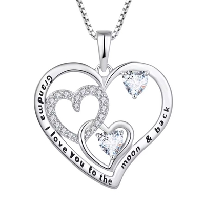 YASVITTI クラシック ハートデザイン 925 スターリング シルバー ネックレス I Love You to the Moon And Back ネックレス