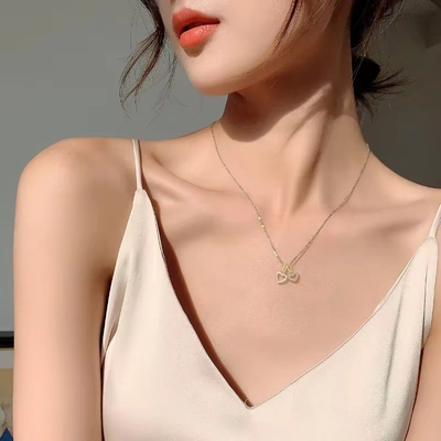 ヤスヴィッティ 925 ステルリング シルバー 2 心 ネックレス オーダーメイド オーダーメイド 金色 コーティング  हार्ट ネックレス 宝石