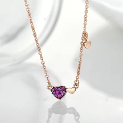 ヤスヴィッティ バレンタインデー 宝石 925 ステルリング シルバー ネックレス 宝石 ダイヤモンド ローズ 黄金 心 ネックレス
