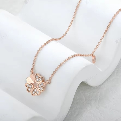 YASVITTI 925 スターリング シルバー ネックレス 女性 スター・チャームズ デイティ ジュエリー 花形 14K ローズゴールド コーティング ハート ネックレス