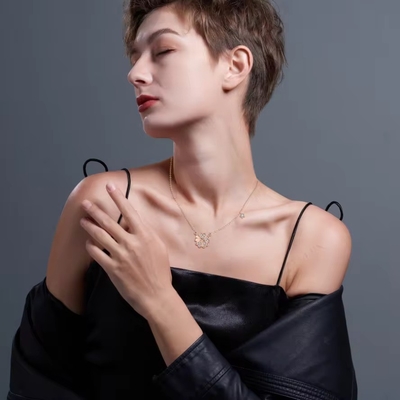YASVITTI 925 スターリング シルバー ネックレス 女性 スター・チャームズ デイティ ジュエリー 花形 14K ローズゴールド コーティング ハート ネックレス