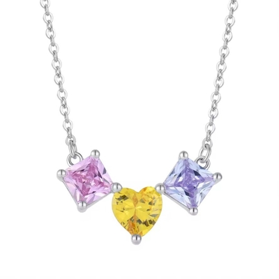 YASVITTI 925 スターリング シルバー 多彩型 心形ジルコニア ペンダント ネックレス ロジウム コーティング 宝石 卸売