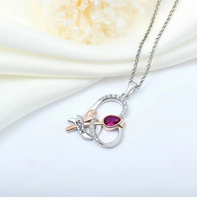 YASVITTI カスタム ステルリング シルバー 925 ハート ローズ 花のネックレス クラシック ローズ ゴールド プラテッド 婚礼娘 卸売 工場