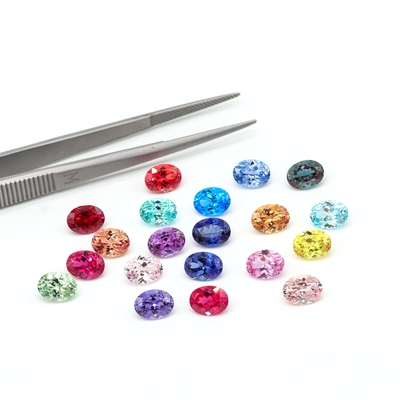 カラー 6*8mm オーバルカット ラボで育てたダイヤモンド 22 多色 1.5ct サファイアルビー ズマルド ゆるい宝石