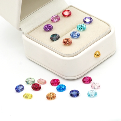カラー 6*8mm オーバルカット ラボで育てたダイヤモンド 22 多色 1.5ct サファイアルビー ズマルド ゆるい宝石