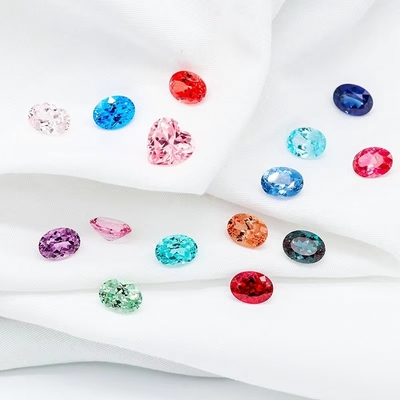カラー 6*8mm オーバルカット ラボで育てたダイヤモンド 22 多色 1.5ct サファイアルビー ズマルド ゆるい宝石