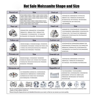 円形 ブリアント カット ローズ モイサナイト ダイヤモンド 3*5mm-10*14mm 小サイズ 宝石製造用