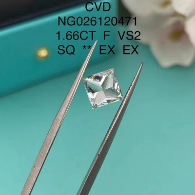 IGI証明書 NGICラボ成長ダイヤモンドプリンセス 方角切片 1.66ct F VS2 ローズ Hpht Cvd ダイヤモンド モイサナイト