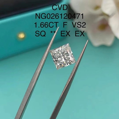 IGI証明書 NGICラボ成長ダイヤモンドプリンセス 方角切片 1.66ct F VS2 ローズ Hpht Cvd ダイヤモンド モイサナイト