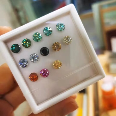 GRA証明書 1ct 丸切片 6.5mm VVS1 白ピンク 黄色 シャンパン 青緑 宝石用