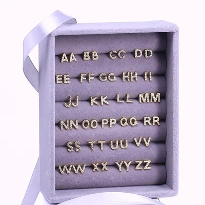 ファッション スターリング シルバー A-z アルファベット イヤリング 18k 金 925 シルバー レター スタッド イヤリング