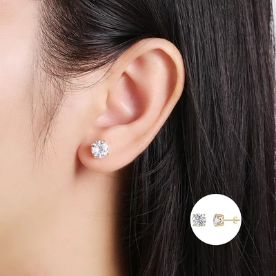 韓国のファッション耳飾り 宝石 925 純銀 クラシック シングル ダイヤモンド 耳飾り 2-10mm ジルコニア スタッド 耳飾り 女性用