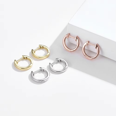 金付925 ステルリング シルバー シンプル マンチェット イヤリング 金色 ベルミール フープ ハグジー 小柄 耳飾り 女性 宝石
