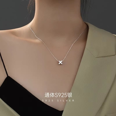 ファッション ミニマリスト 宝石 925 ステルリング シルバー シンプル ネックレス 26 アルファベット 文字 ネックレス 女性用
