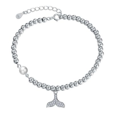 CZ 2 Gram19x0.35cmの魚の尾ブレスレットの男女兼用のギフトの銀製のスライダーのブレスレット