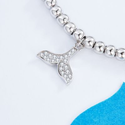 CZ 2 Gram19x0.35cmの魚の尾ブレスレットの男女兼用のギフトの銀製のスライダーのブレスレット