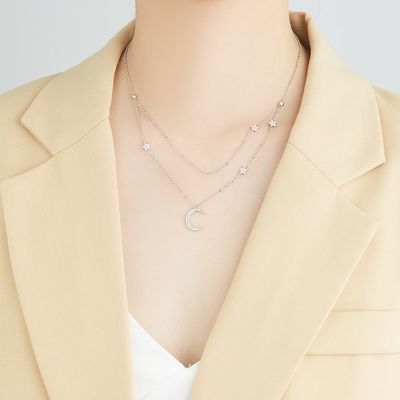 18inの2.9g純銀製のネックレスはAAAAA CZの倍の鎖のネックレスODMを鎖でつなぐ