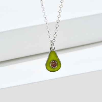 1.1x0.8cm 5A 17.7」西洋ナシ形の吊り下げ式の純銀製の宝石類のネックレス2.9g