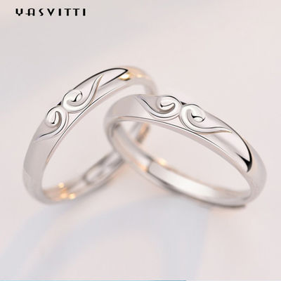 925の銀製の金張りのカップル リング約束の結婚記念日の銀リング