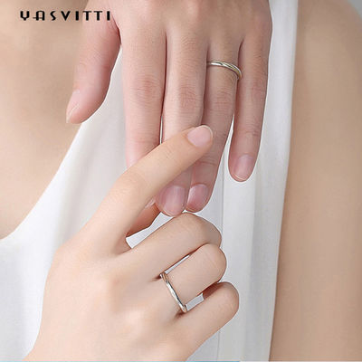 0.21cm 0.07oz Mobiusの結婚指輪S925の純銀製のカップル リングSGS