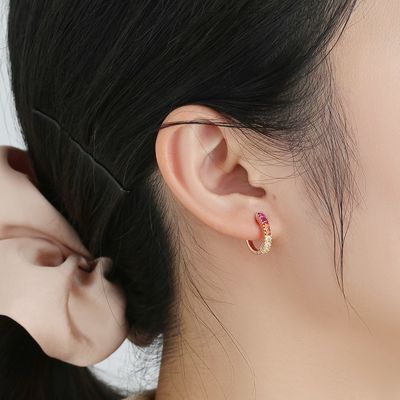 虹の純銀製の宝石類のイヤリング