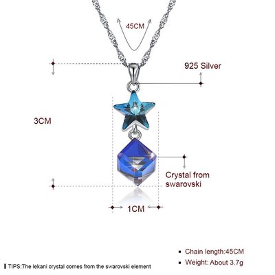 5A 3.7g 45cmの立方ジルコニアの星のネックレスODMの純銀製のダイヤモンド ネックレス
