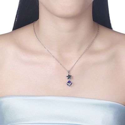 5A 3.7g 45cmの立方ジルコニアの星のネックレスODMの純銀製のダイヤモンド ネックレス