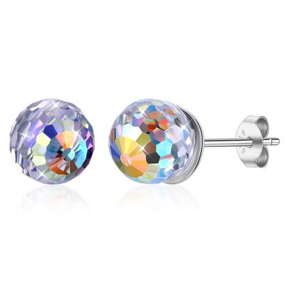 0.6X0.6cm 0.9のグラムの純銀製の宝石類のイヤリングのBirthstoneのボール スタッドのイヤリングSGS