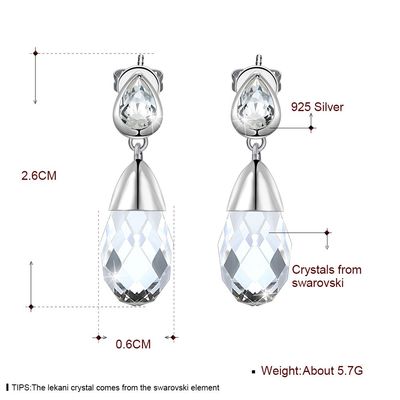 0.2oz純銀製の宝石類のイヤリング14kの金は水低下のイヤリングをめっきした