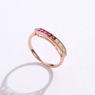 低刺激性の0.14cm 2つのグラムの純銀製の宝石類リング水晶リング