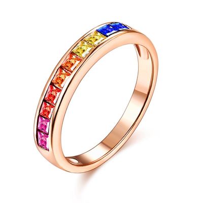 8.3inの0.07oz純銀製水晶リング14k立方ジルコニアの婚約指輪ODM