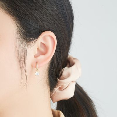 0.67inの2.2g純銀製の宝石類はプラチナによってめっきされるCZの銀製の針のイヤリングを置く