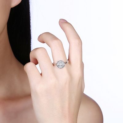 女性のための方法リング ジルコンのダイヤモンドの石925の純銀製の約束の結婚指輪リング