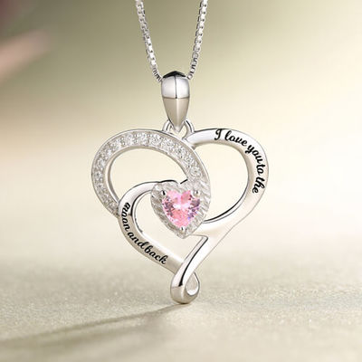0.2inの0.14ozハート形のダイヤモンド ネックレスの月のBirthstoneのネックレスSGS