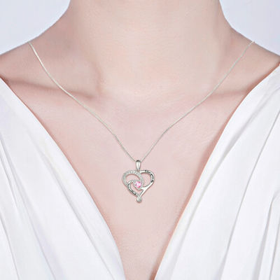 0.2inの0.14ozハート形のダイヤモンド ネックレスの月のBirthstoneのネックレスSGS