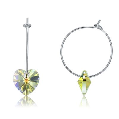 925の純銀製の注文のたがのイヤリングAustrian crystalの水晶との20×10mm