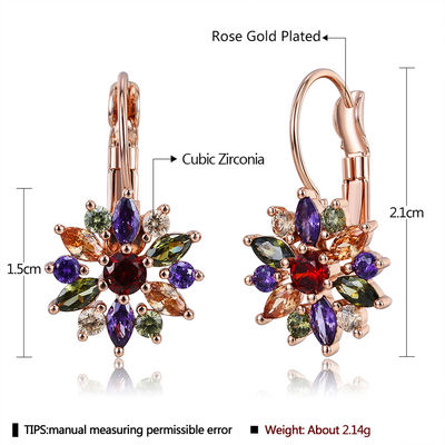21mmの水晶2.14gの注文のたがのイヤリングOEMは低下のたがのイヤリングの宝石類をぶら下げる