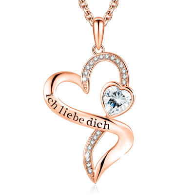 ローズの金の水晶の二重中心のネックレス18in 0.29oz Austrian crystalの水晶ロジウムはめっきした