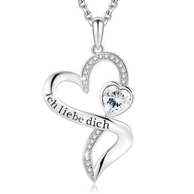女の子の二重中心の無限ネックレス925の純銀製の白いAustrian crystalの水晶