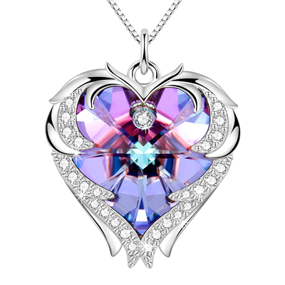 Austrian crystalの水晶の銀製の中心の吊り下げ式のネックレス925の無限二重中心のネックレス