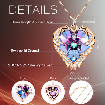 18インチ8.2の銀製の宝石類のAustrian crystalの水晶金の多彩な水晶粋なネックレスが付いている大きい中心のネックレス